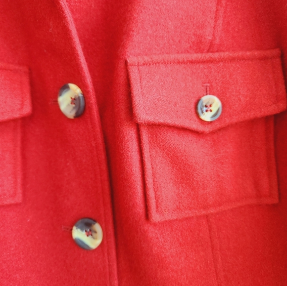 Sundance Coat Womens Sz 14 Rust Red Wool Blend Button Up Utility Military Jacket - Picture 5 of 10